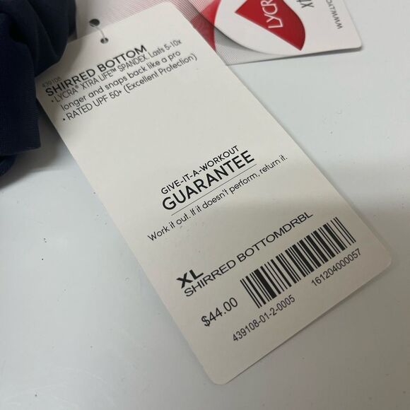 NWT Athleta Shirred Bikini Bottoms in Navy Blue SZ XL - Picture 4 of 4